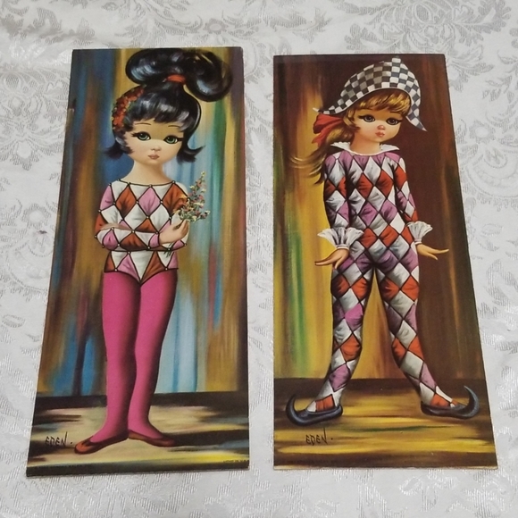 Vintage Other - VTG Eden Ballet Girl Harlequin Cardboard Prints